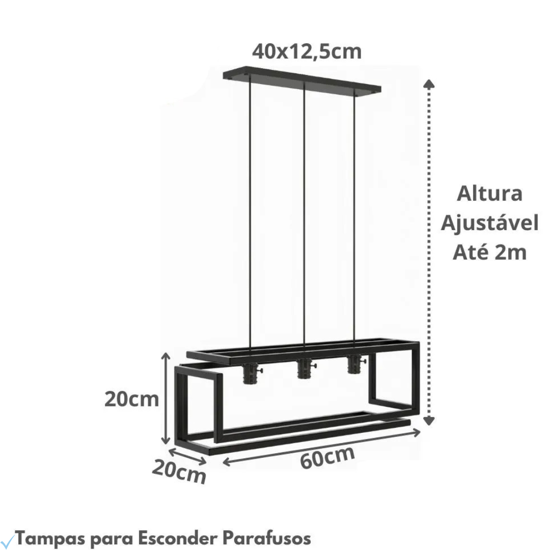 Pendente Luminária Triplo Infinite